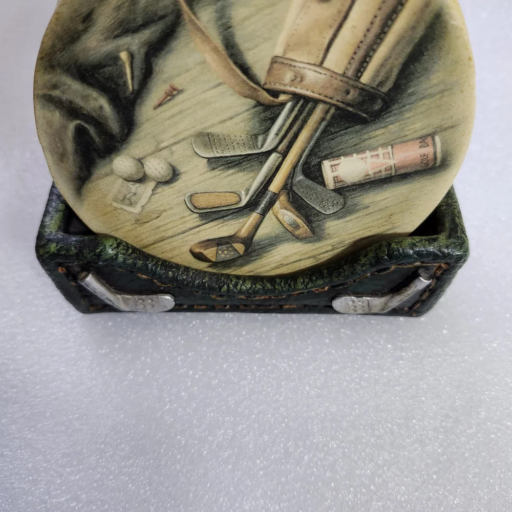 Hobby Lobby Golf Drink Coasters With Holder